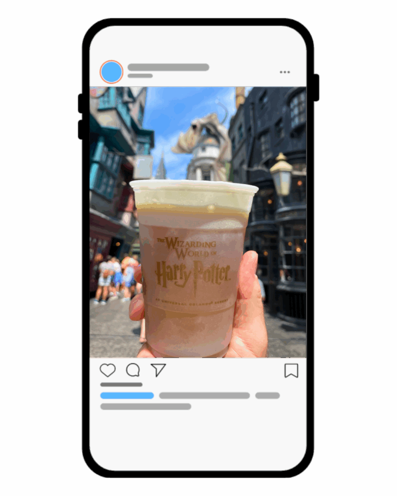 The Wizarding World of Harry Potter themed drink at Universal Orlando Resort.